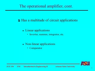 The operational amplifier, cont.