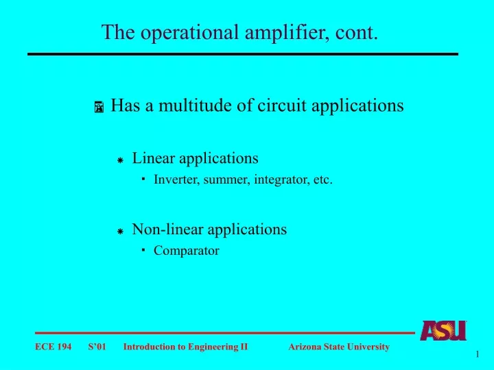 the operational amplifier cont