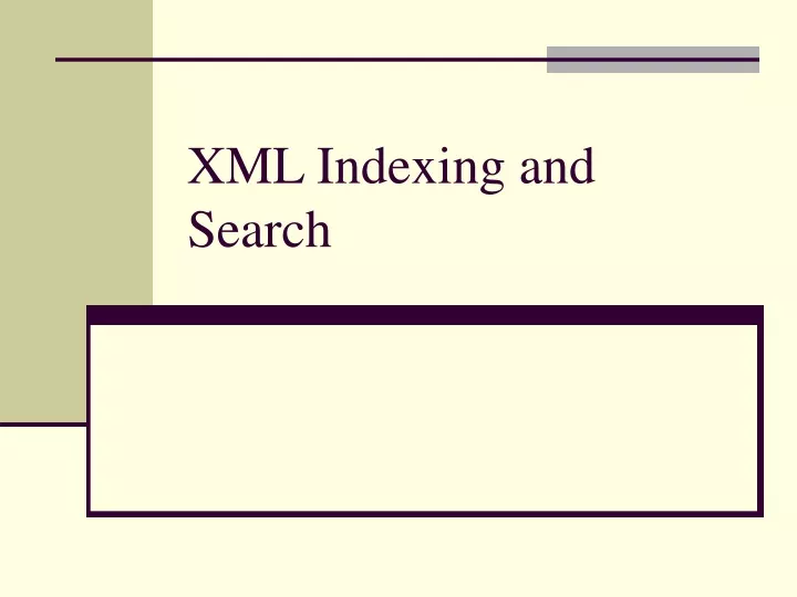 xml indexing and search