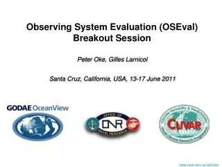 Observing System Evaluation (OSEval) Breakout Session