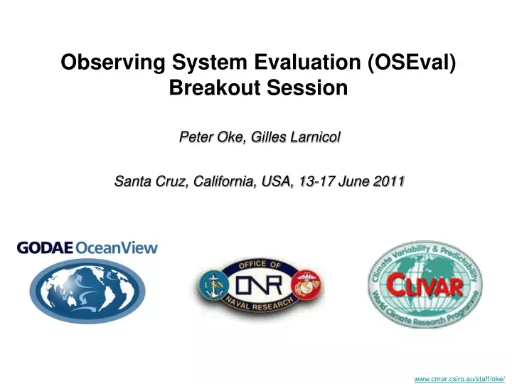 observing system evaluation oseval breakout session