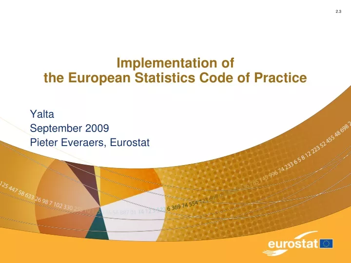 implementation of the european statistics code of practice