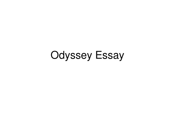 odyssey essay