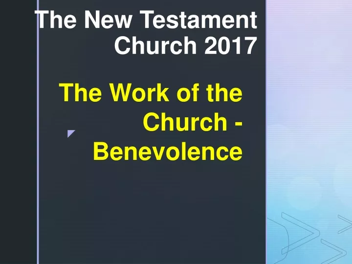the work of the church benevolence
