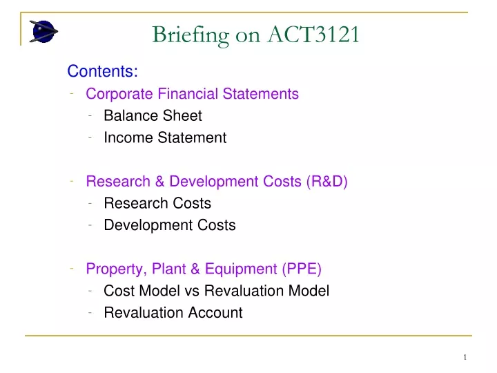 briefing on act3121