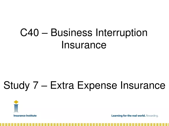 study 7 extra expense insurance