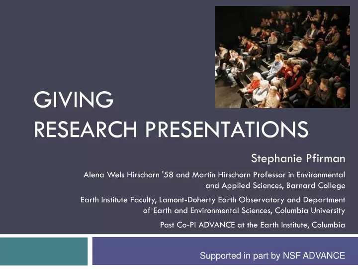 giving research presentations