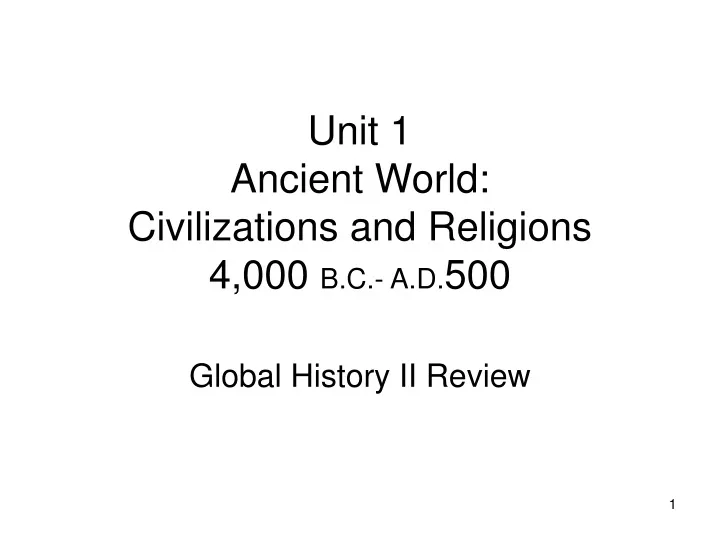 unit 1 ancient world civilizations and religions 4 000 b c a d 500