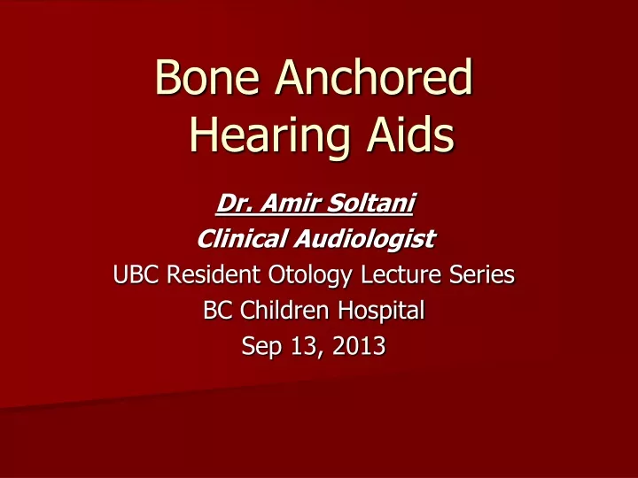bone anchored hearing aids