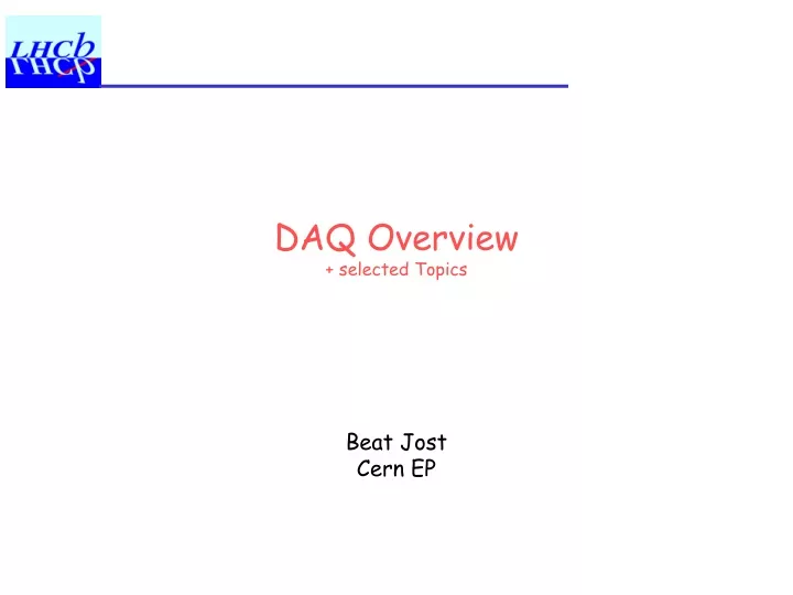 daq overview selected topics