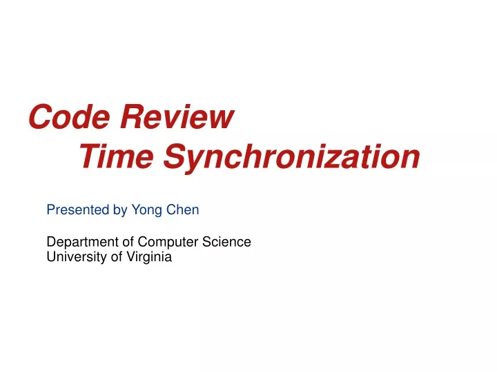 code review time synchronization