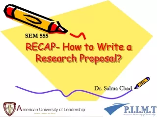 RECAP- How to Write a Research Proposal?