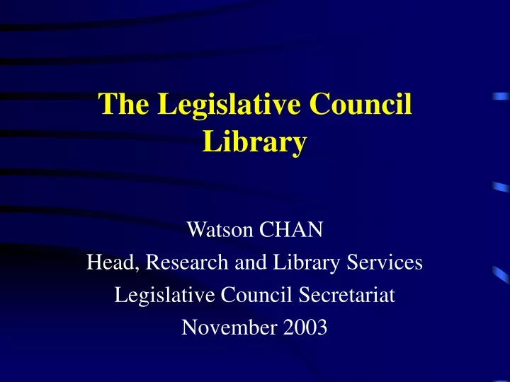the legislative council library