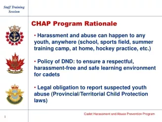 CHAP Program Rationale