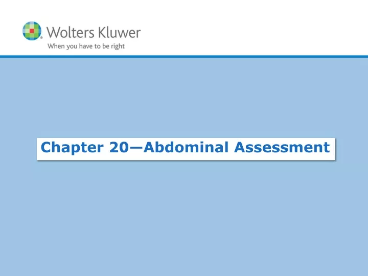 chapter 20 abdominal assessment