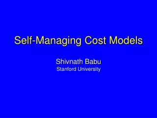 Self-Managing Cost Models