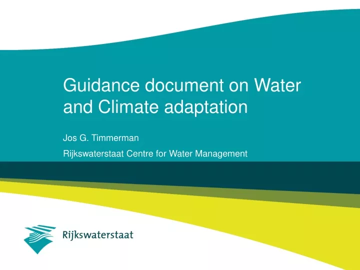 guidance document on water and climate adaptation
