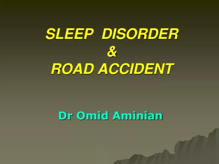 sleep disorder road accident