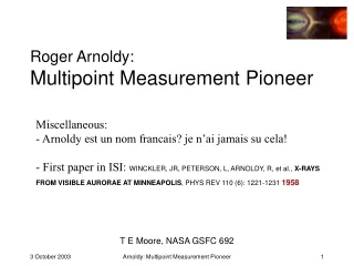 Roger Arnoldy:  Multipoint Measurement Pioneer