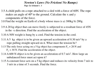 Newton's Laws (No Friction/ No Ramps) Page 1a Schaum's  3