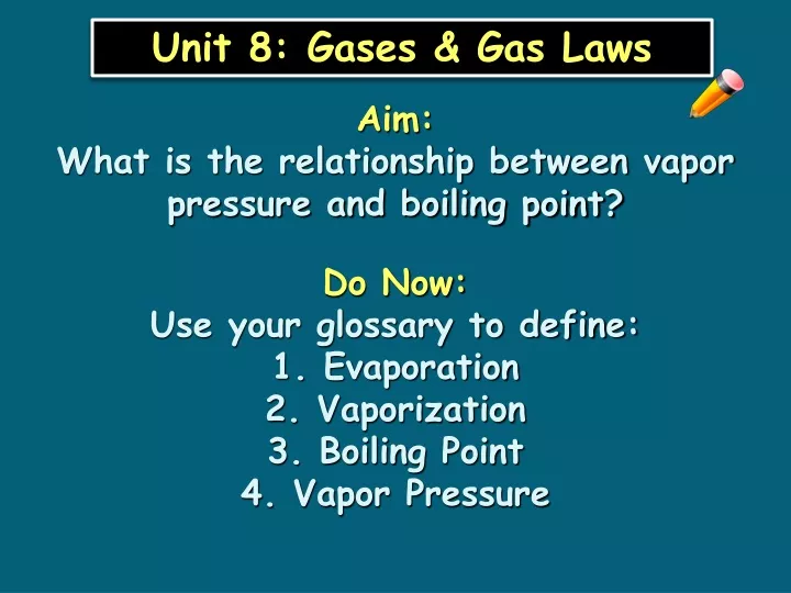 aim what is the relationship between vapor pressure and boiling point