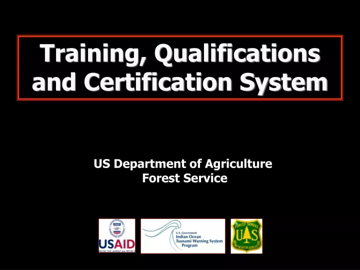 training qualifications and certification system