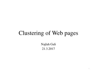 Clustering of Web pages