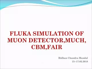 FLUKA SIMULATION OF MUON DETECTOR,MUCH, CBM,FAIR