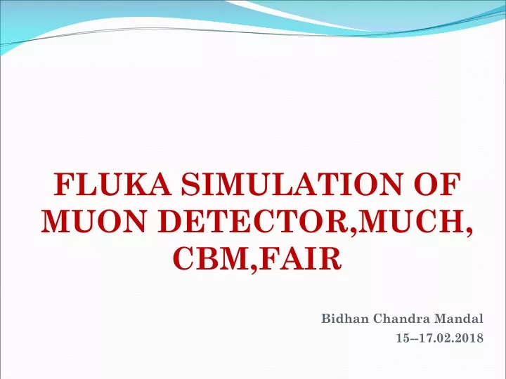 fluka simulation of muon detector much cbm fair