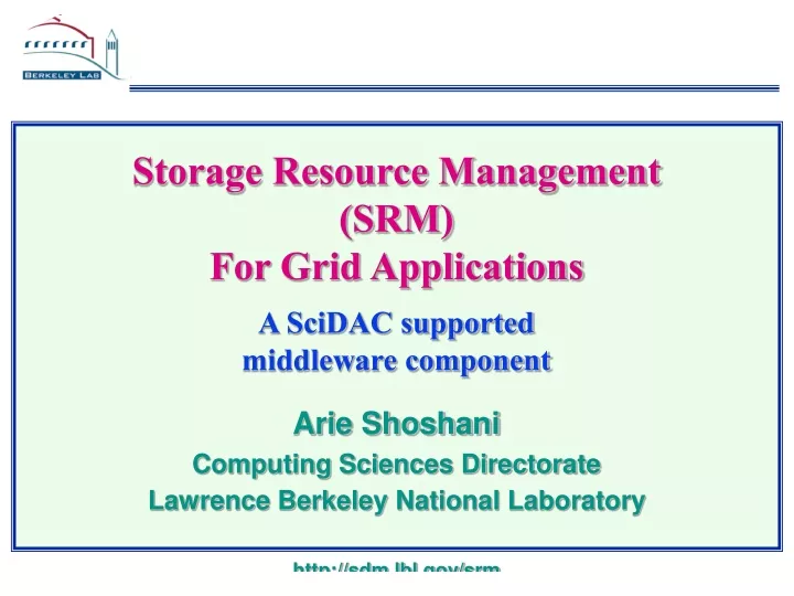 storage resource management srm for grid