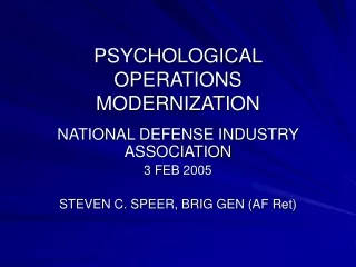 PSYCHOLOGICAL OPERATIONS MODERNIZATION