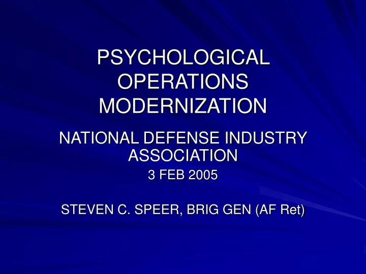 psychological operations modernization