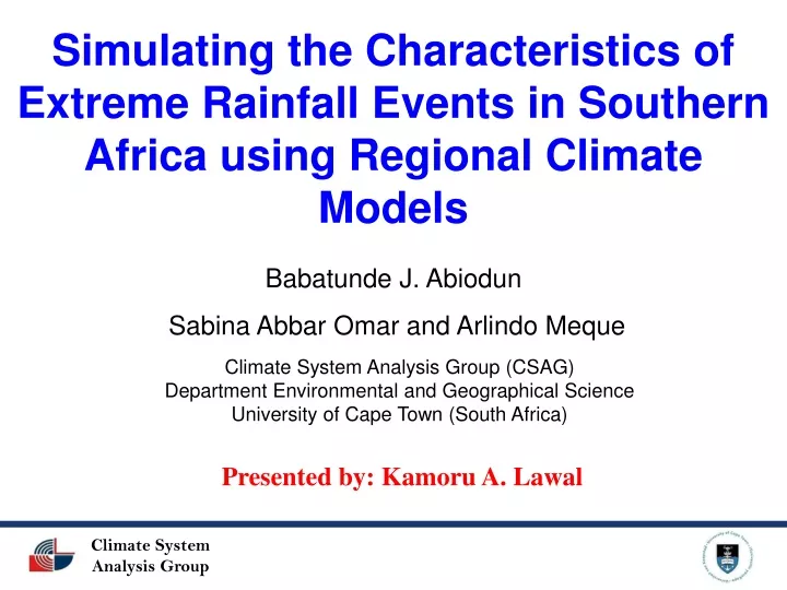 simulating the characteristics of extreme