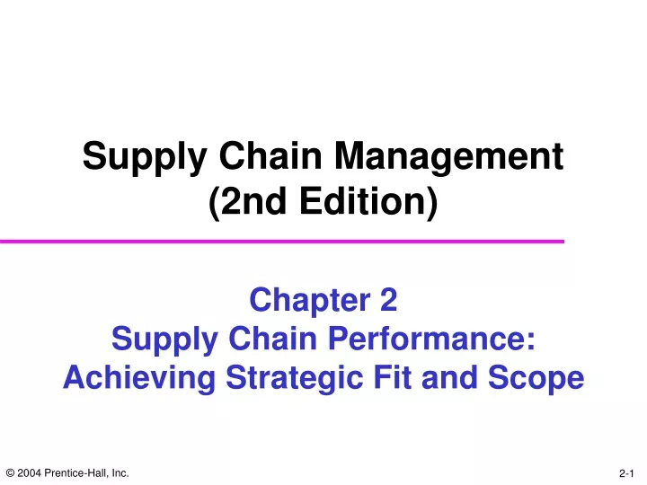 chapter 2 supply chain performance achieving strategic fit and scope