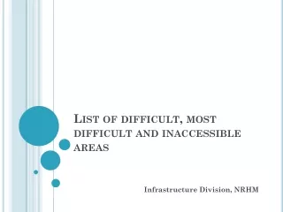 List of difficult, most difficult and inaccessible areas