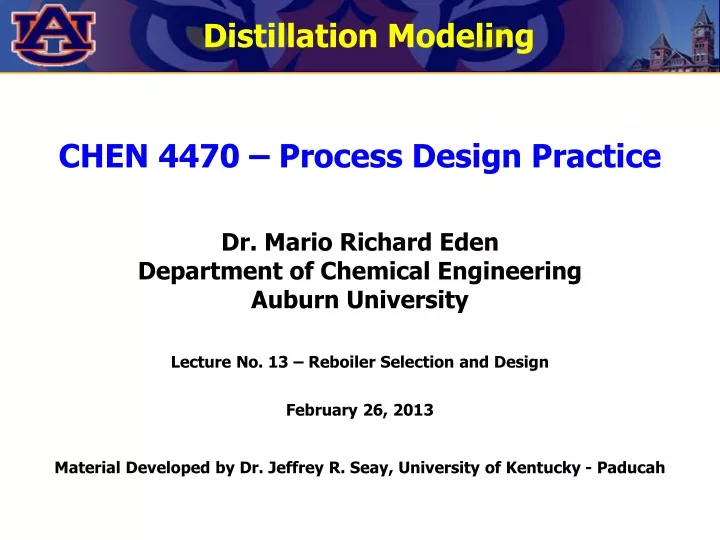 distillation modeling