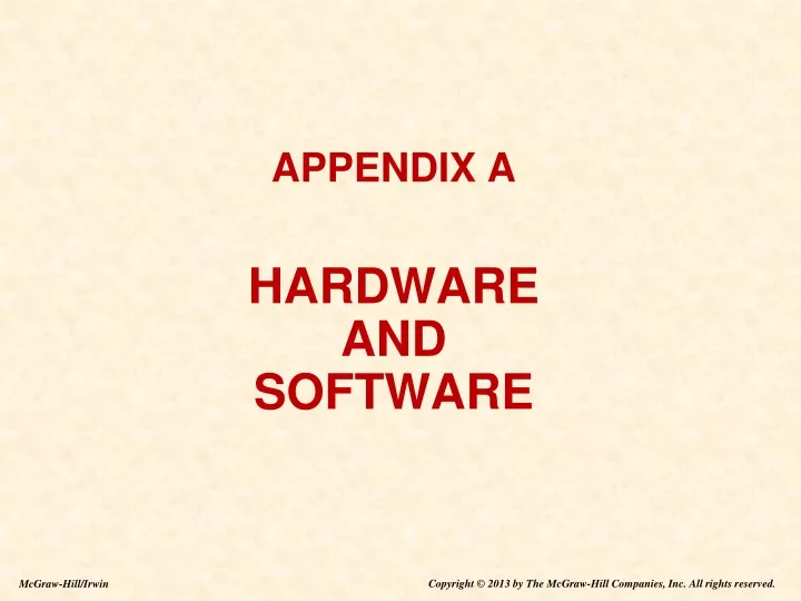 appendix a hardware and software