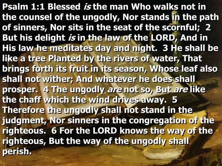 psalm 1 1 blessed is the man who walks