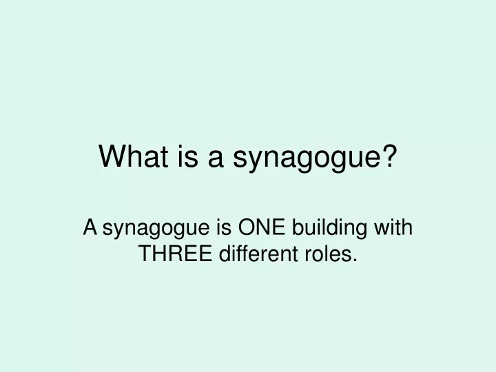 what is a synagogue