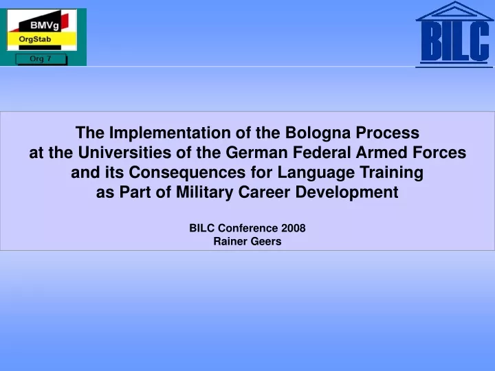 the implementation of the bologna process