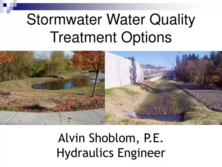 stormwater water quality treatment options