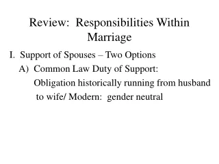 Review:  Responsibilities Within Marriage