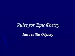 Rules for Epic Poetry