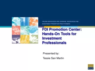 FDI Promotion Center: Hands-On Tools for Investment Professionals