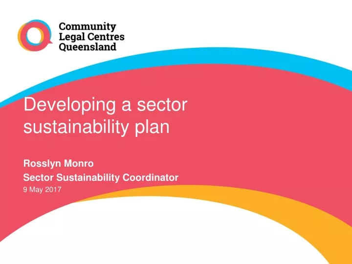 developing a sector sustainability plan
