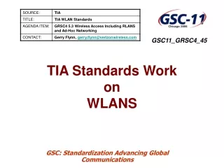TIA Standards Work on WLANS