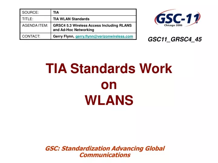 tia standards work on wlans