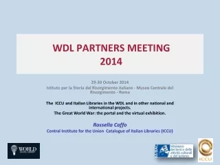 WDL PARTNERS MEETING   2014