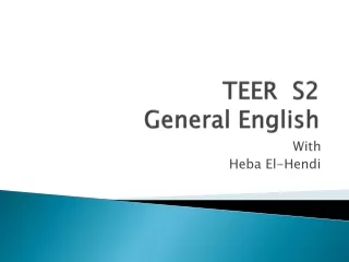TEER  S2   General English