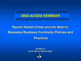 2003 ACSDA SEMINAR